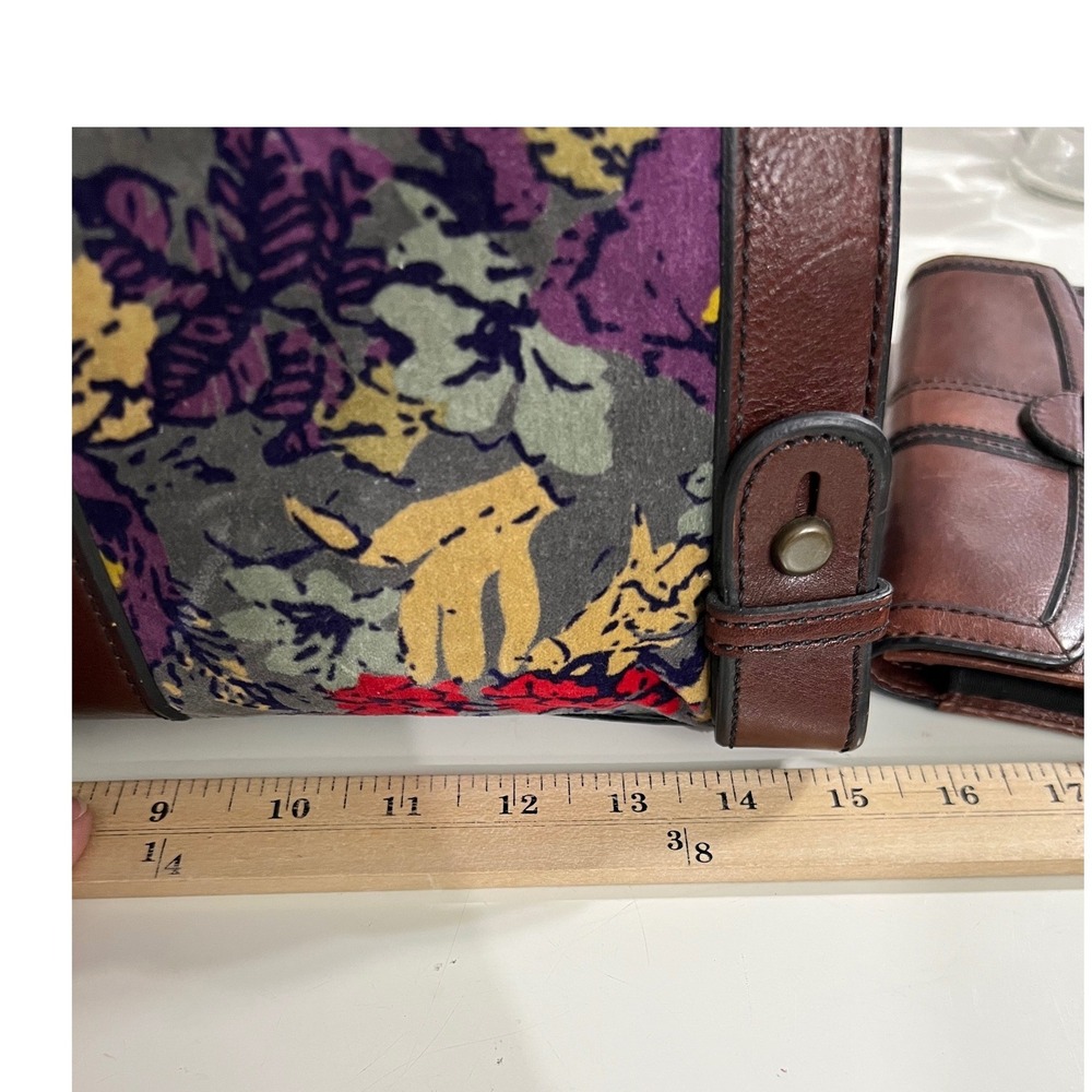 Fossil Vintage Reissue Weekender Leather Satchel Set w/ Matching Wallet Key - Picture 11 of 14